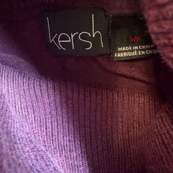 Kersh Purple stretchy Turtle Neck long sleeve classic Sweater women's size Small - Picture 3 of 8